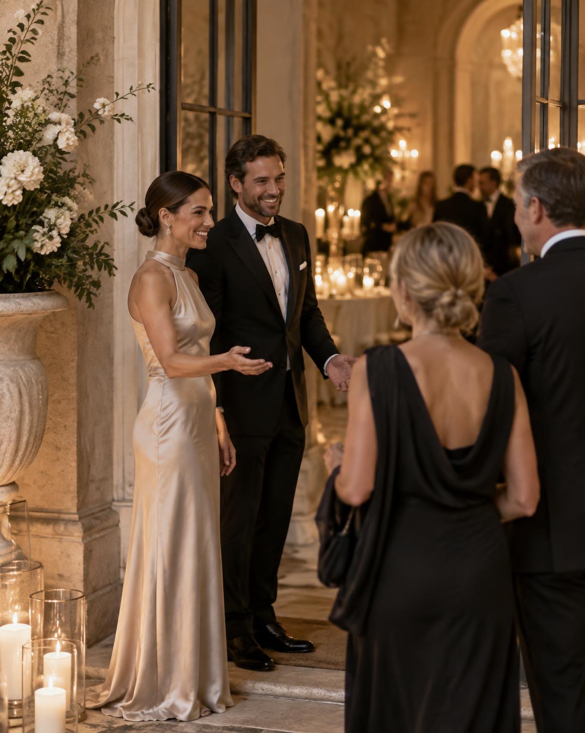 A welcoming event space prepared for arriving guests